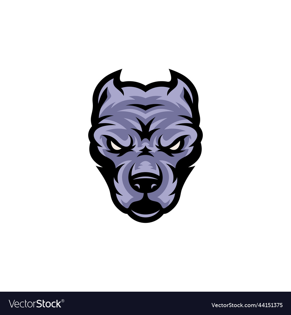 Pitbull Dog Head Mascot Logo Designs Character Vector Image