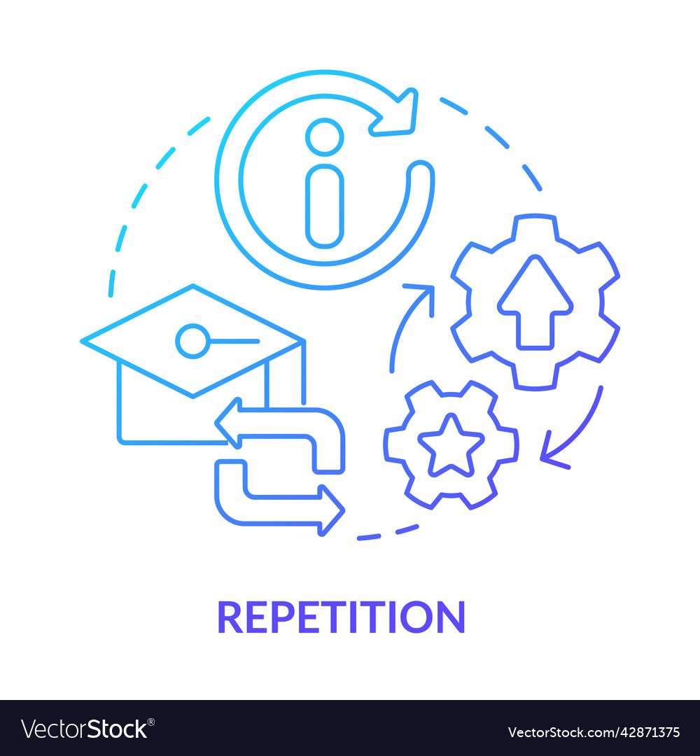 Repetition blue gradient concept icon Royalty Free Vector