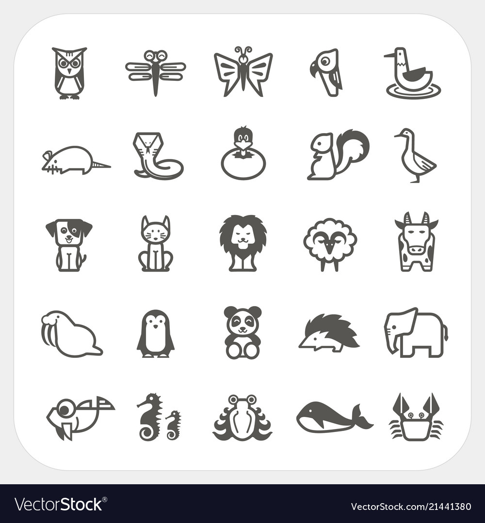 Animal icons set vector image Animal icons set