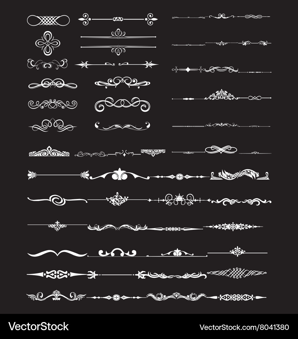 Calligraphic design elements and frames Royalty Free Vector