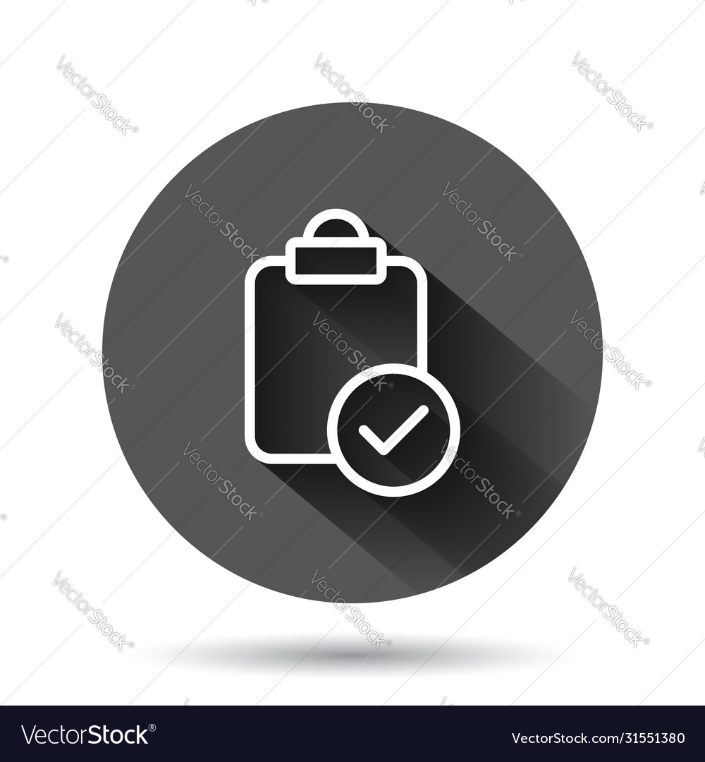 Document checkbox icon in flat style test Vector Image
