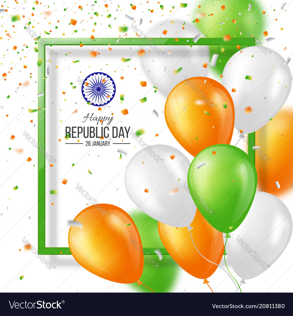 Happy Indian Republic Day Celebration Background Vector Image