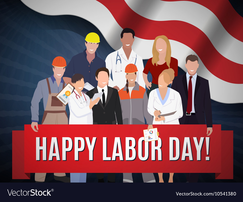 Happy Labor day american banner concept design Vector Image