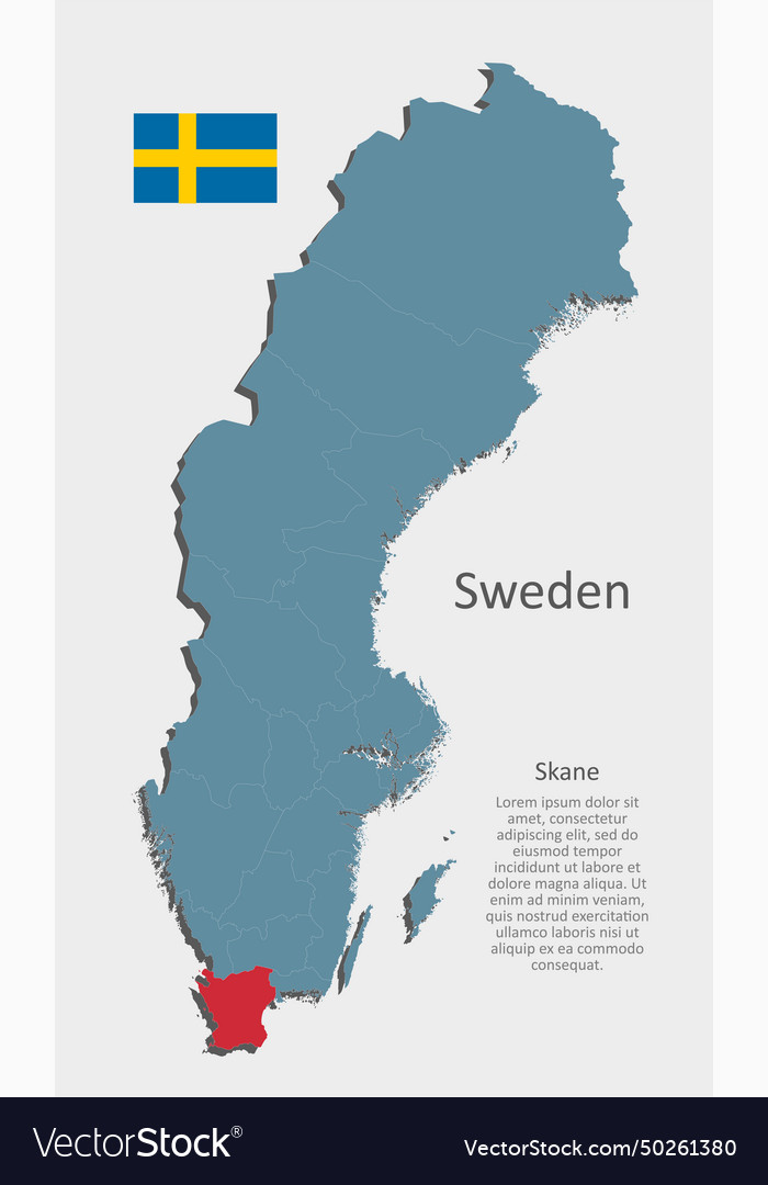 Map sweden county skane Royalty Free Vector Image