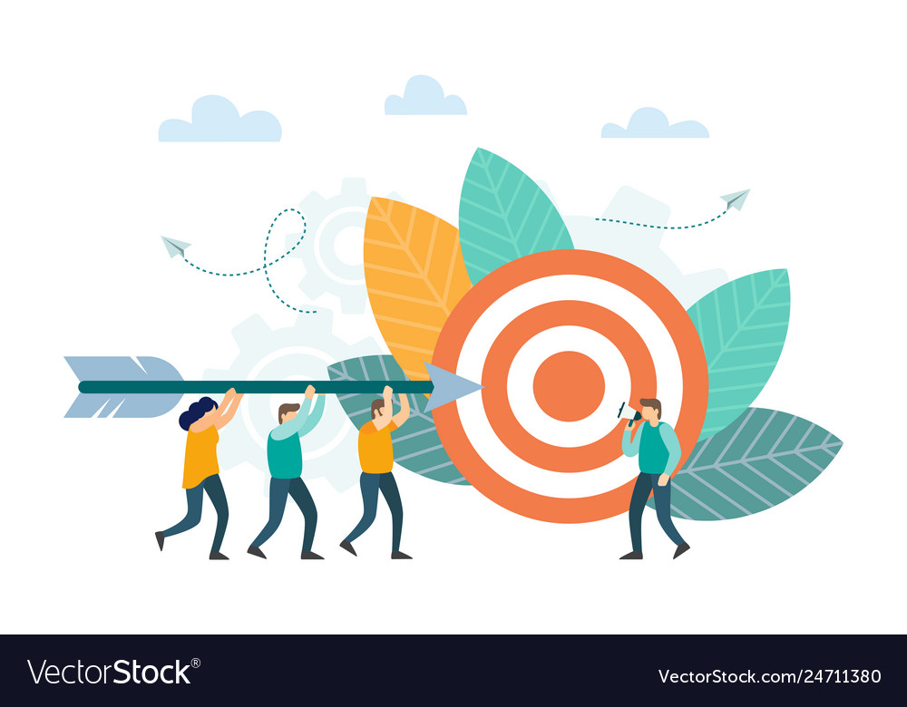 Successful Businessman Aiming Arrow Towards Target