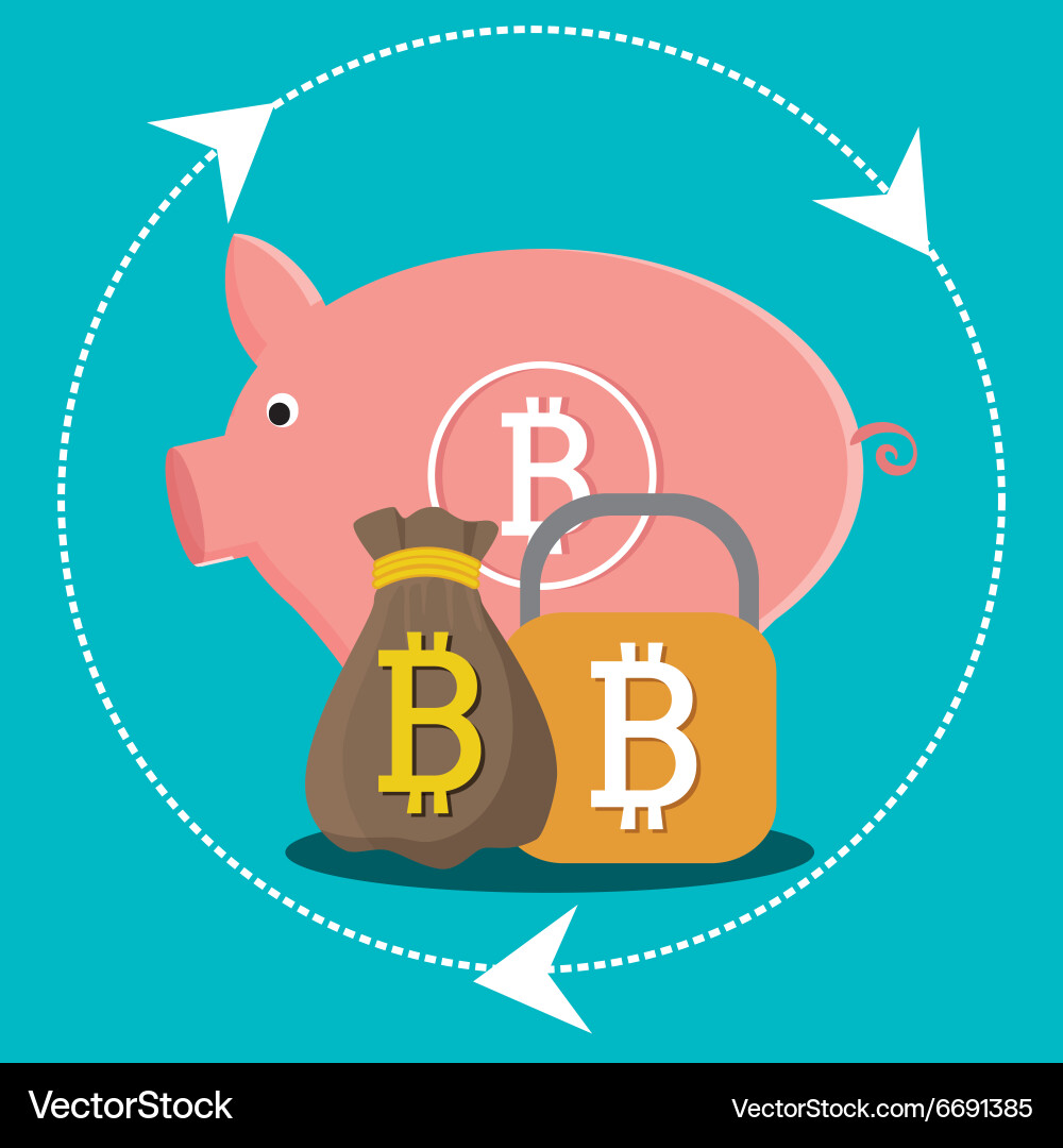Bitcoin virtual money Royalty Free Vector Image