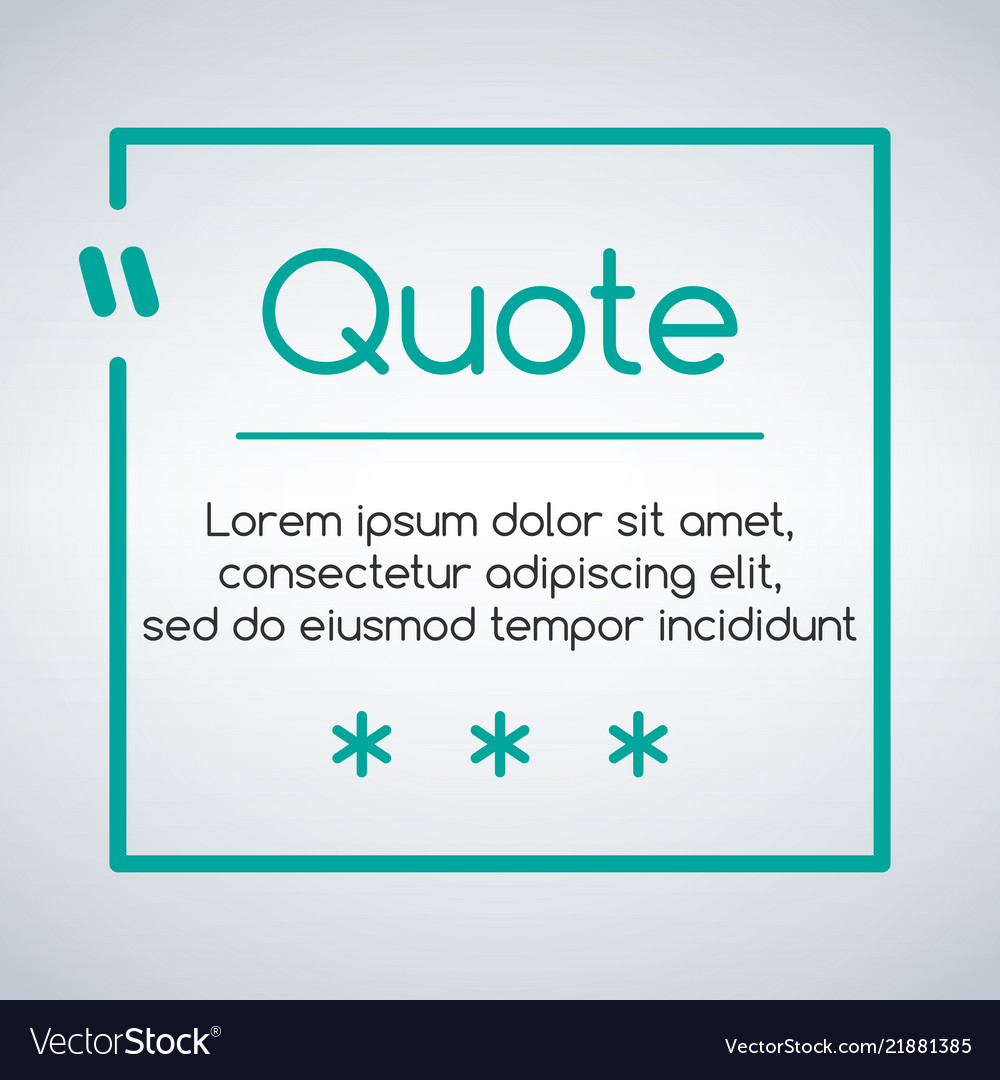 chat or quote square template quotes form and vector image