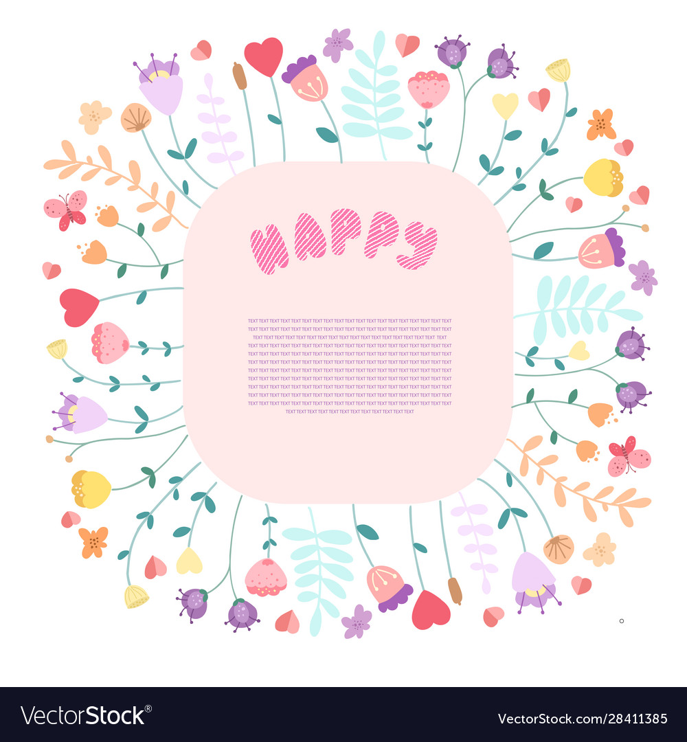 Happy greeting card template with text space Vector Image