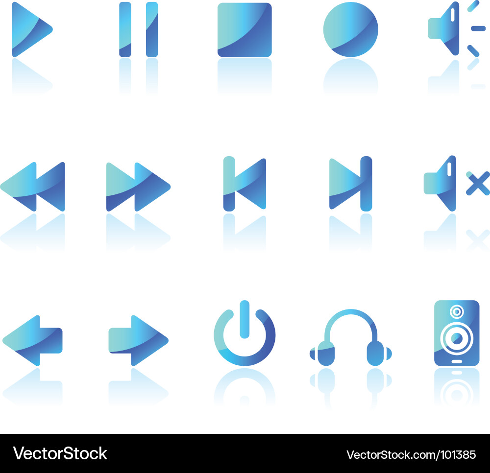 Media icons Royalty Free Vector Image - VectorStock