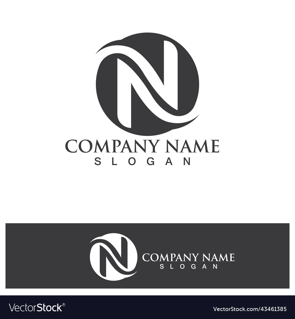 N letter logo template Royalty Free Vector Image