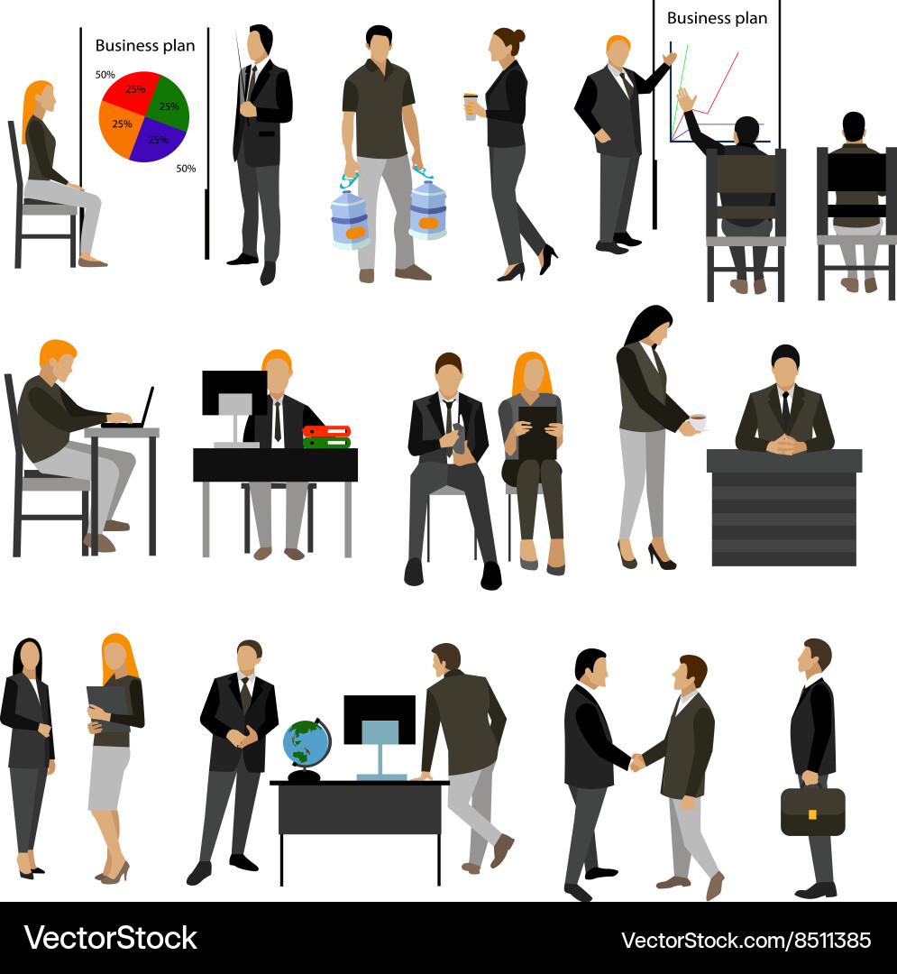Workes Vector Office workers set Royalty Free Vector Image - VectorStock