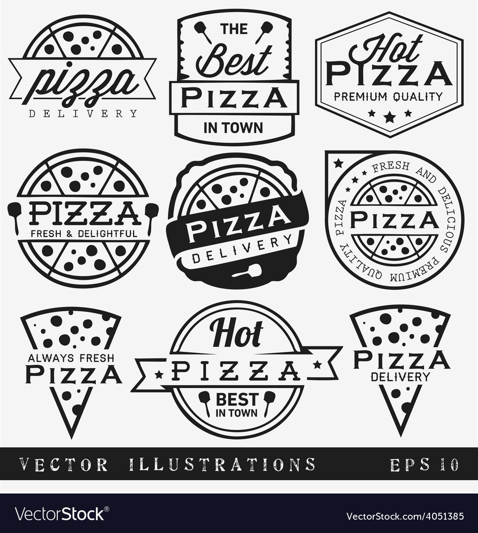 Pizza labels and badges in vintage style Vector Image