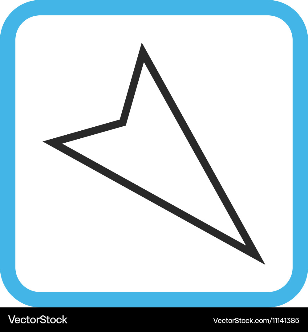 Pointer right down icon in a frame Royalty Free Vector Image