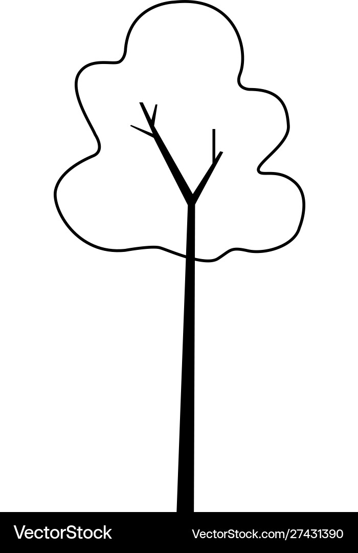 Autumn tree icon flat design Royalty Free Vector Image