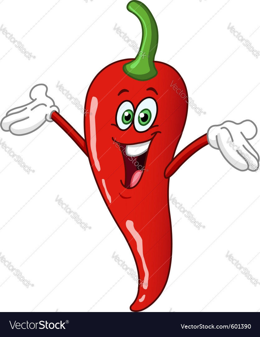 Chili pepper cartoon Royalty Free Vector Image