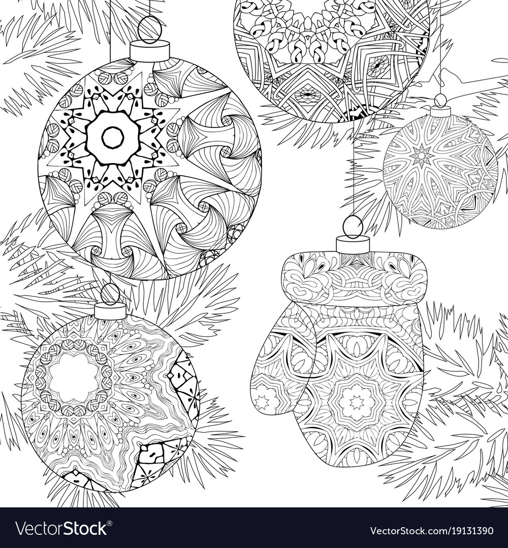 Entangle stylized christmas decorations Royalty Free Vector