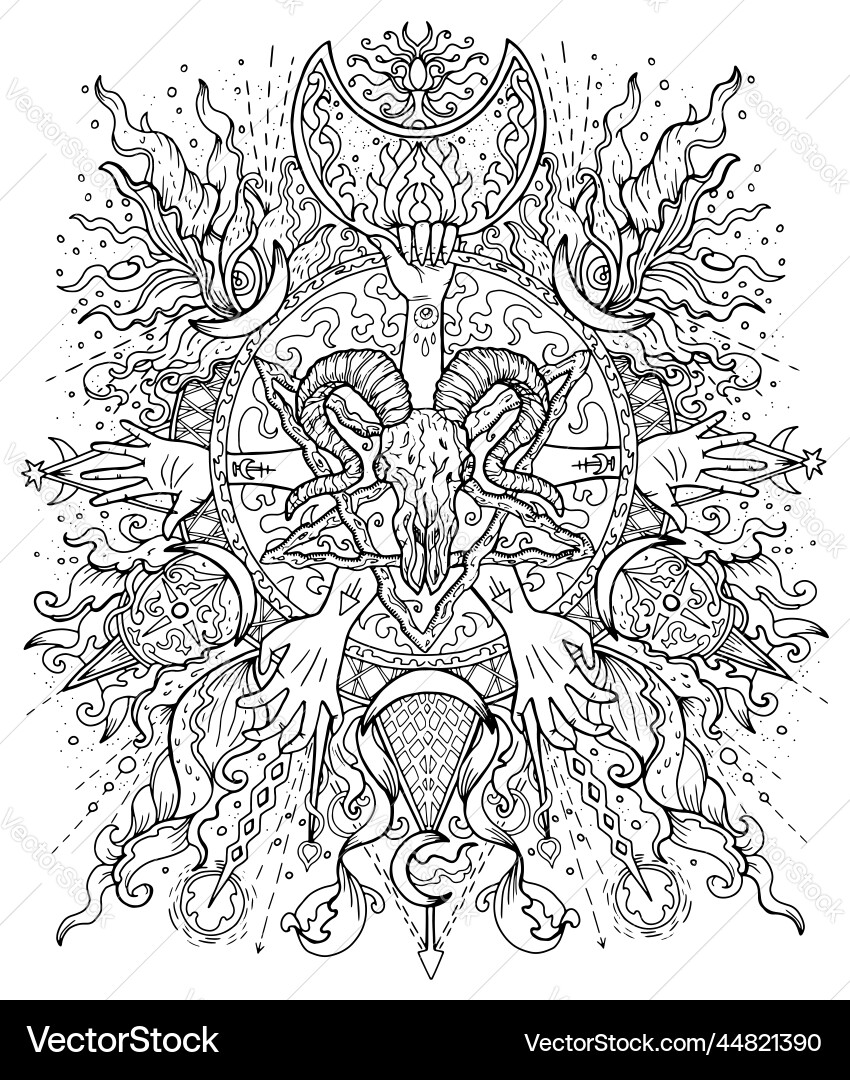 Mystic art with esoteric symbols Royalty Free Vector Image