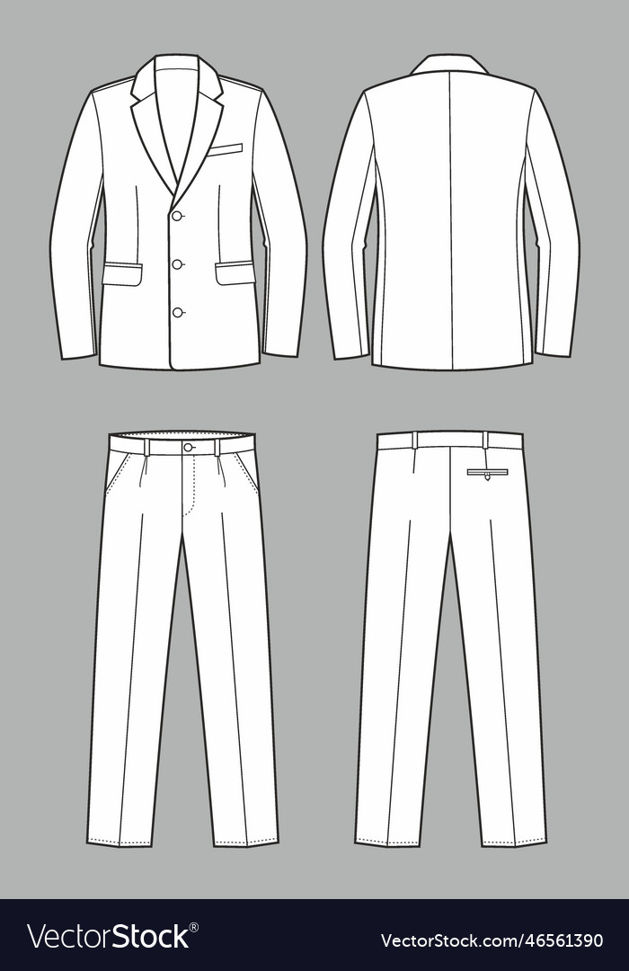 Set Of Mans Business Suit Jacket And Pants Vector Image 3146