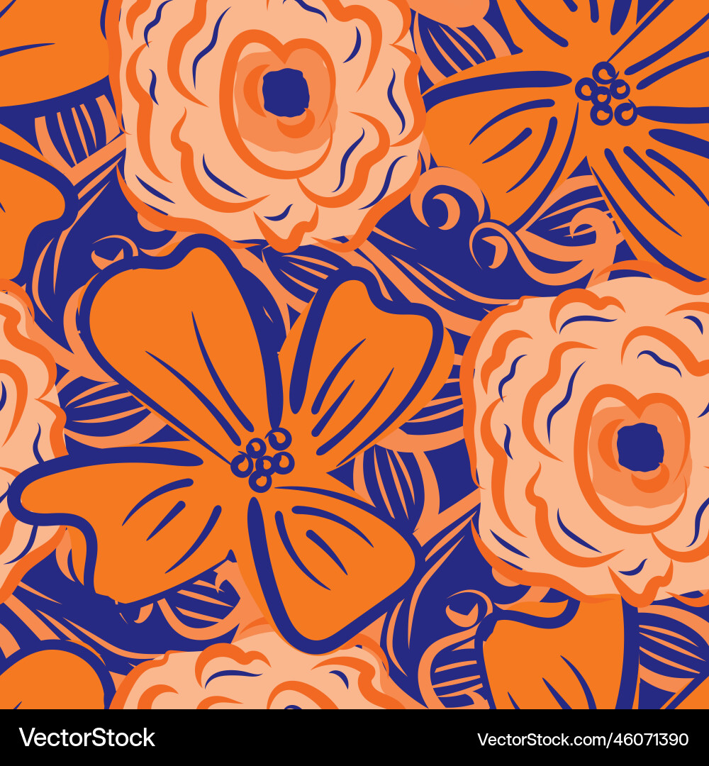 Wildflower seamless pattern background Royalty Free Vector