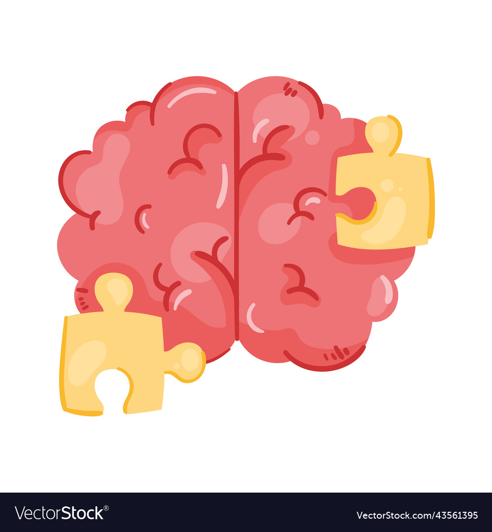 Brain human with puzzle