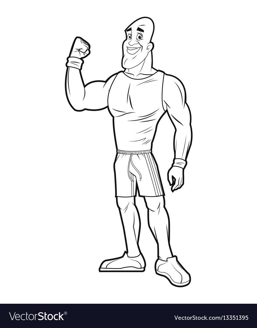 Healthy man athletic strong arm sketch