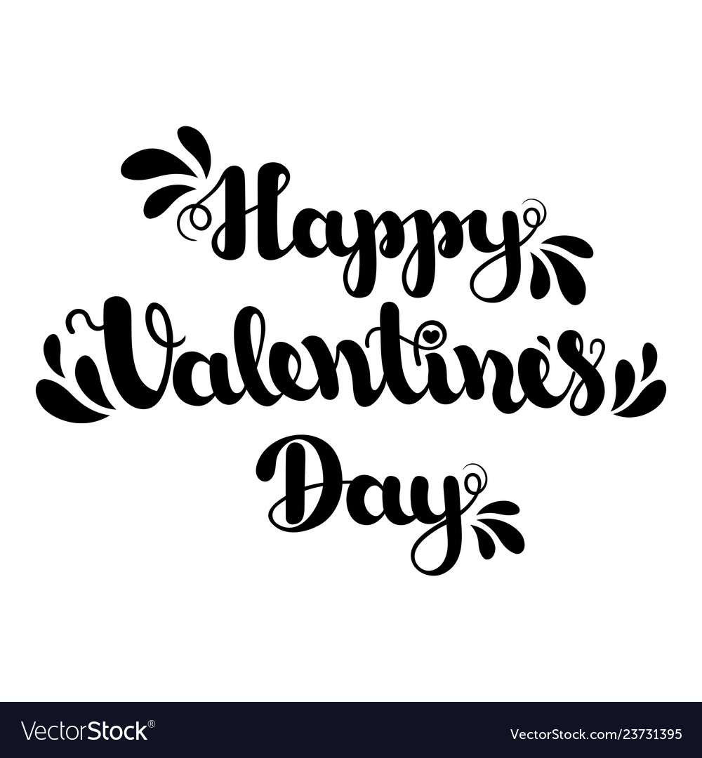 Lettering happy valentines day isolated on white Vector Image