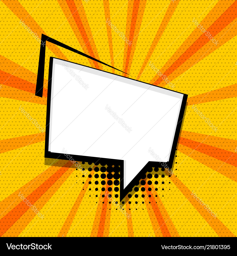 Pop art comic text speech bubble Royalty Free Vector Image