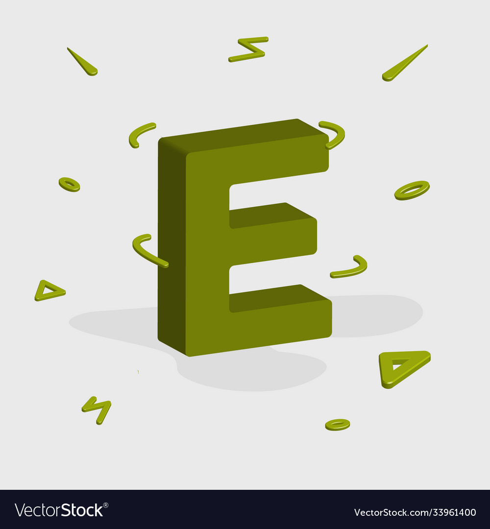 3d letter e logo