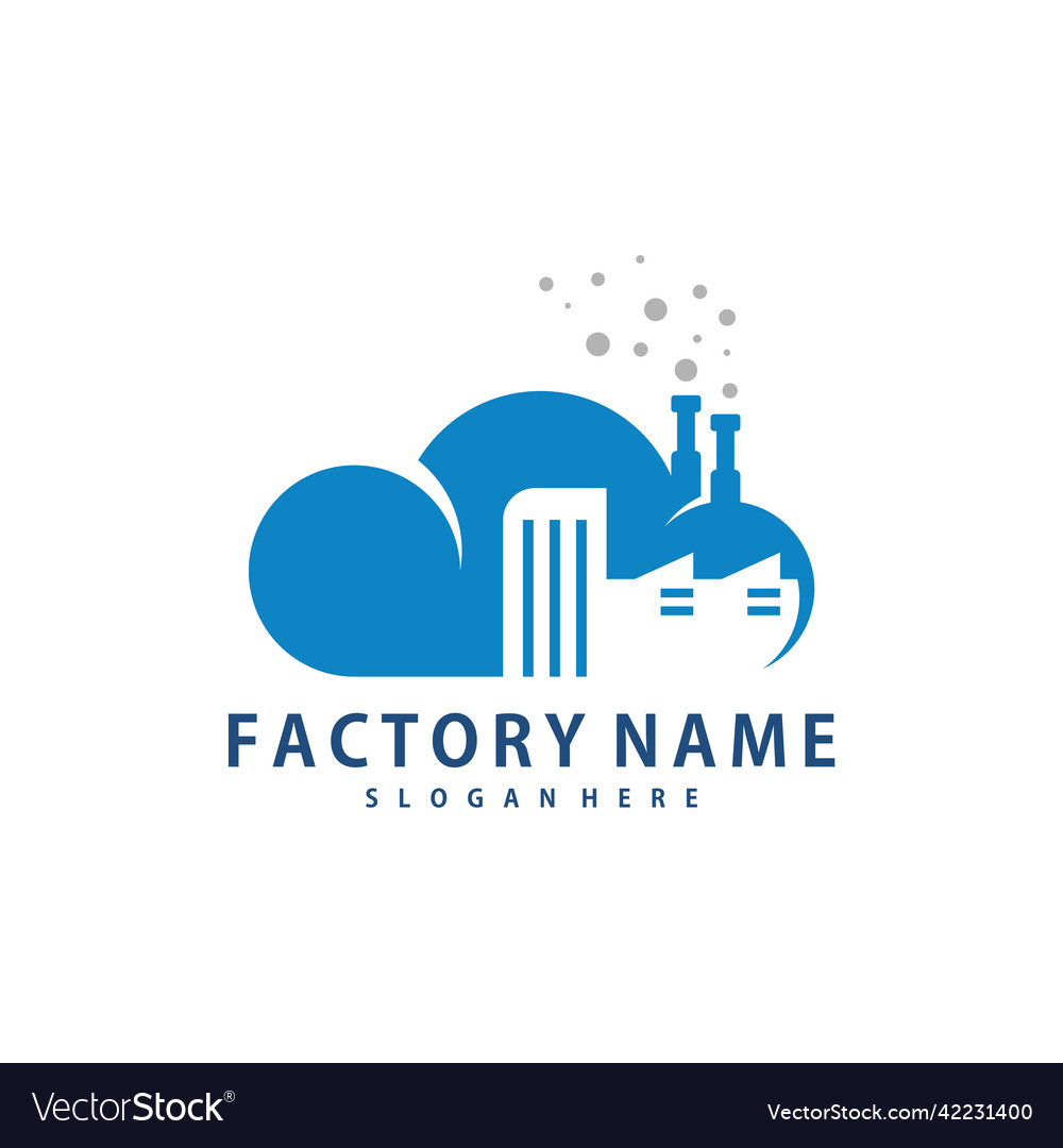 Cloud factory logo design creative Royalty Free Vector Image