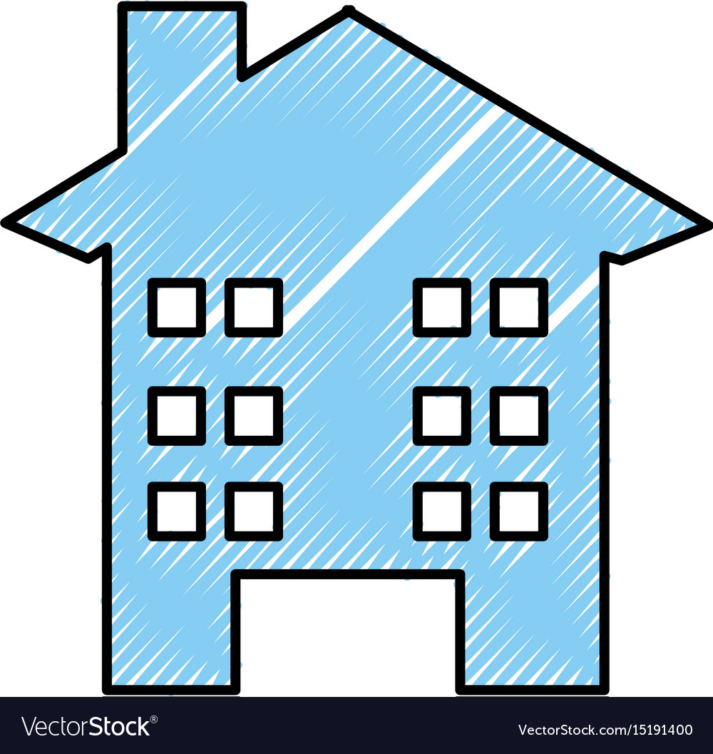 Exterior building drawing icon Royalty Free Vector Image