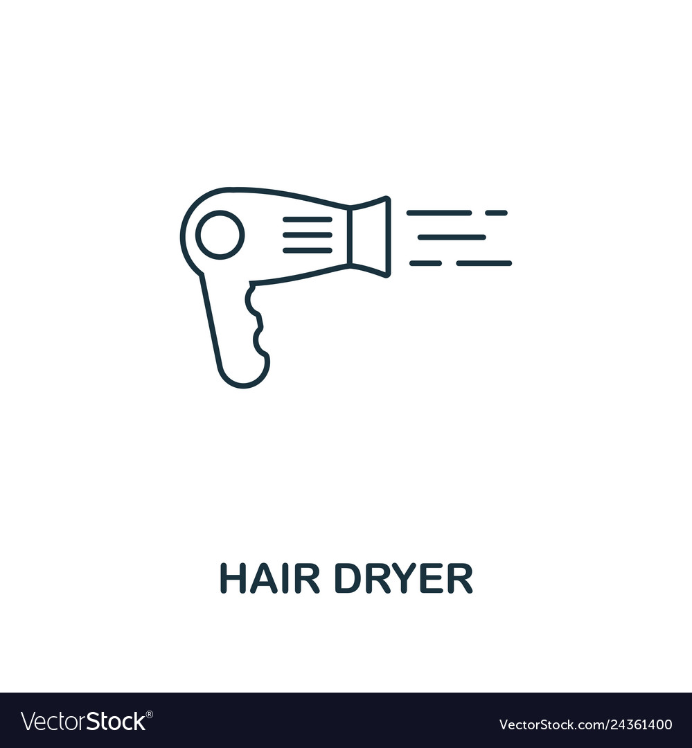 Hair Dryer Icon Thin Style Design From Household Vector Image