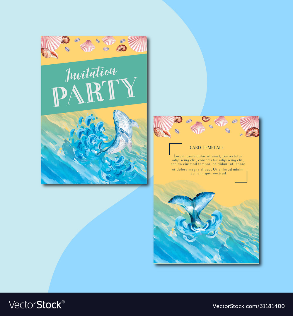 Summer invitation card design holiday party Vector Image