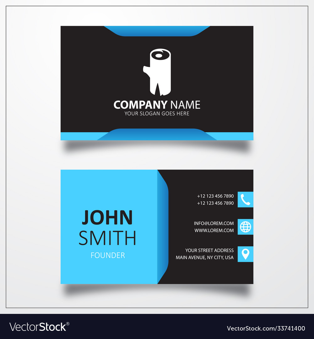 Wood icon business card template Royalty Free Vector Image