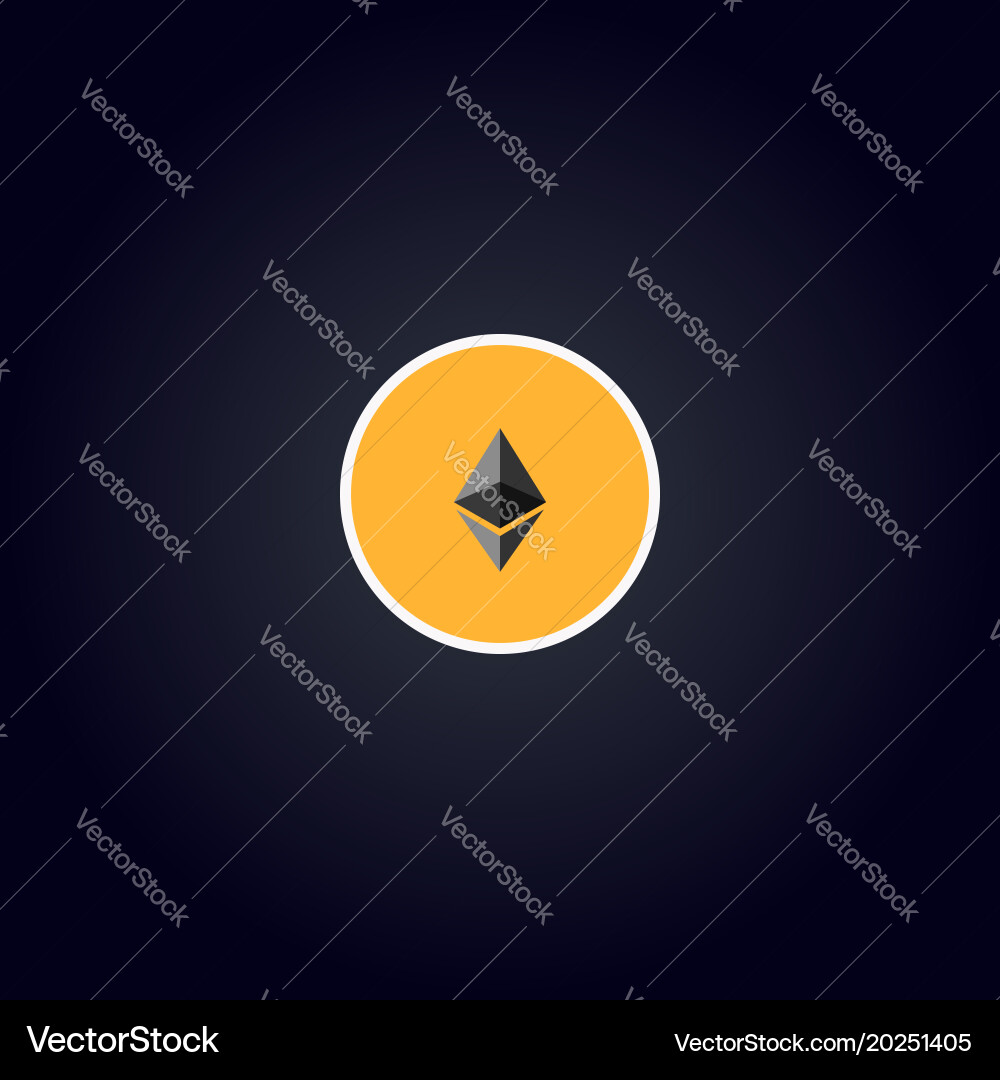 Cripto currency logo coin etherium Royalty Free Vector Image