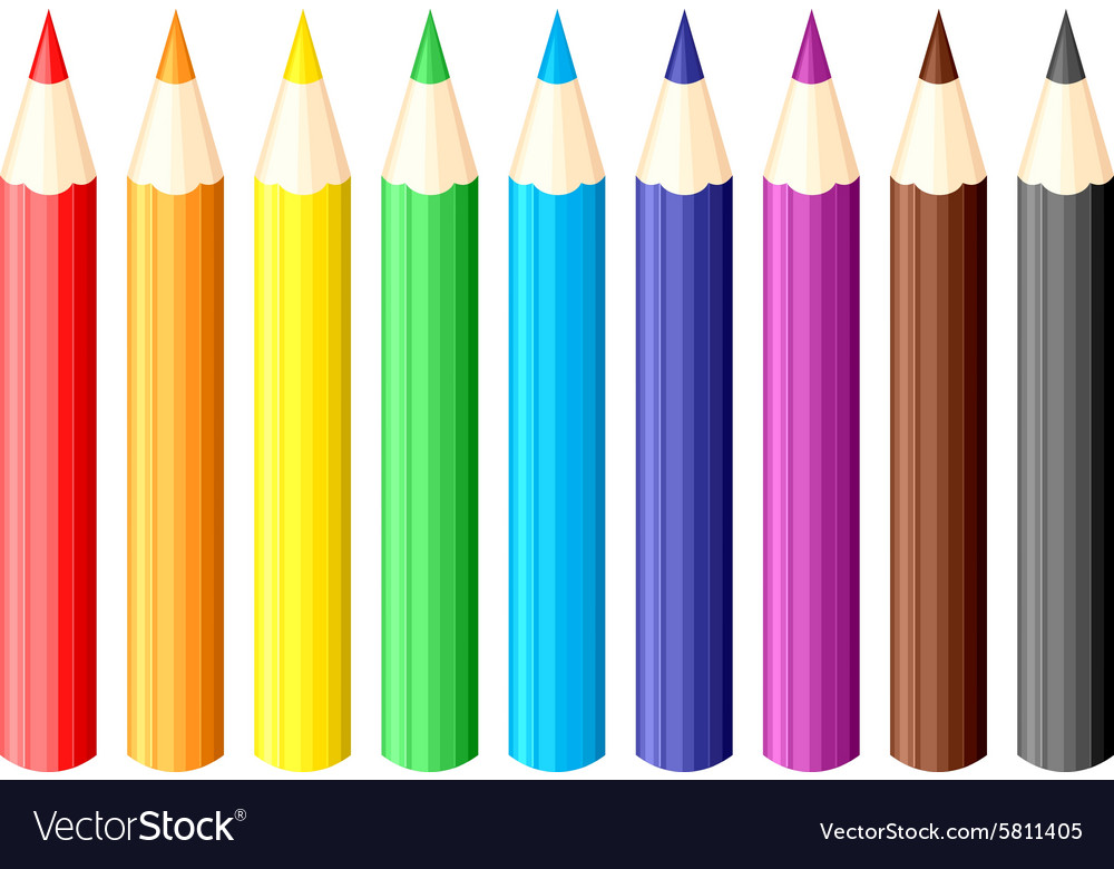 Pencil set Royalty Free Vector Image - VectorStock