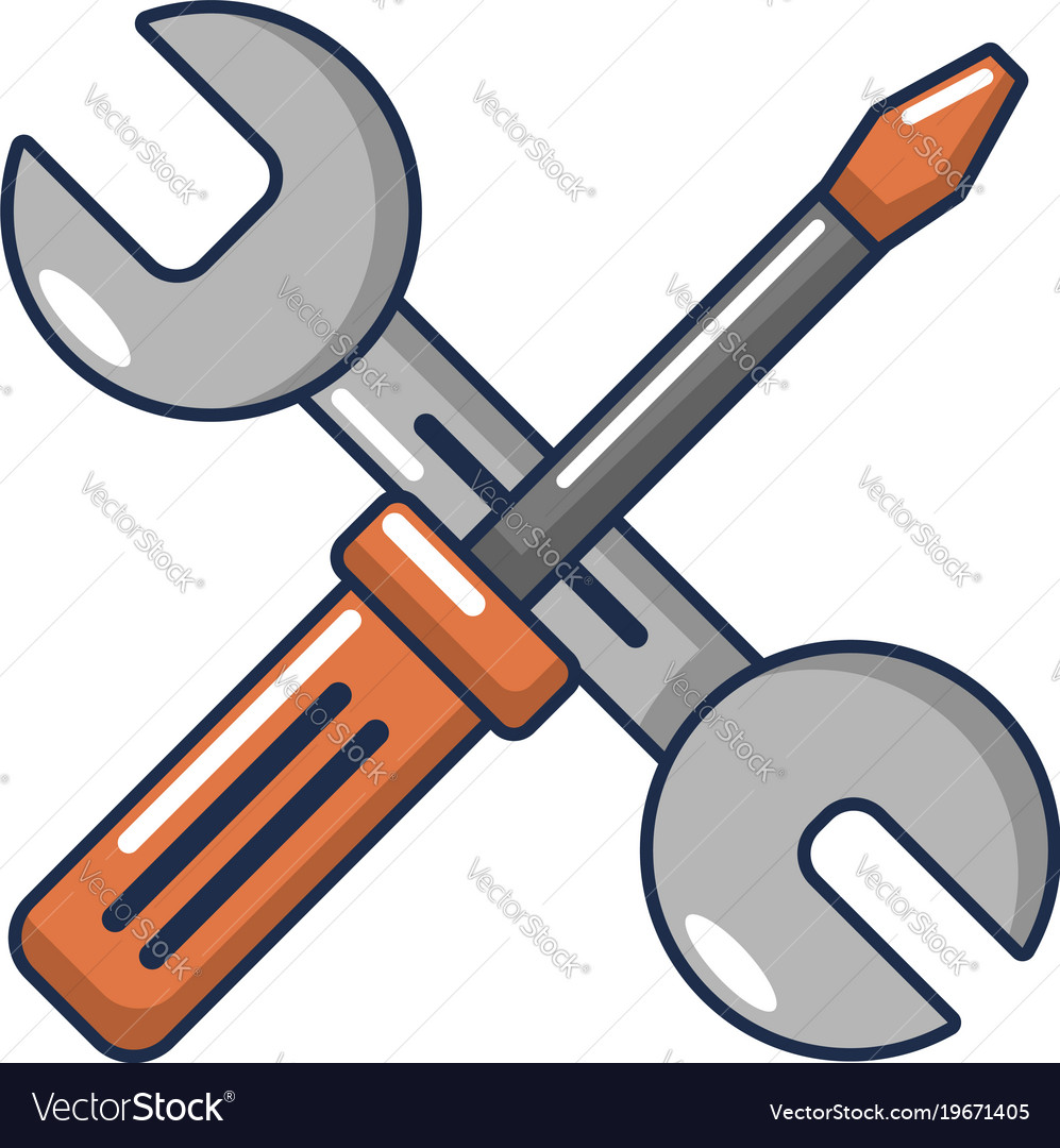 Tools repair icon cartoon style Royalty Free Vector Image