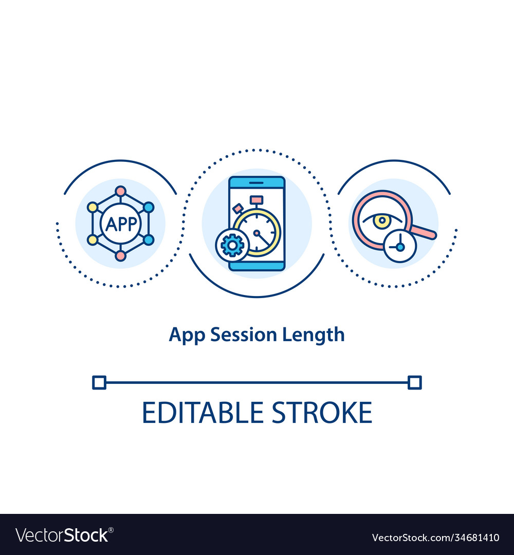 App session length concept icon Royalty Free Vector Image
