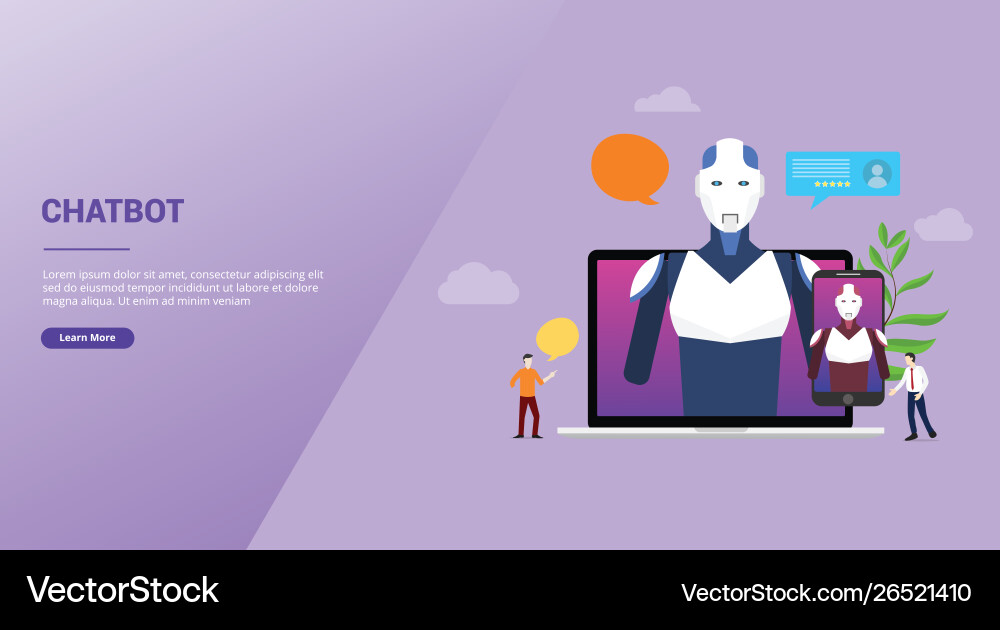 Chatbot technology artificial intelligence robot Vector Image