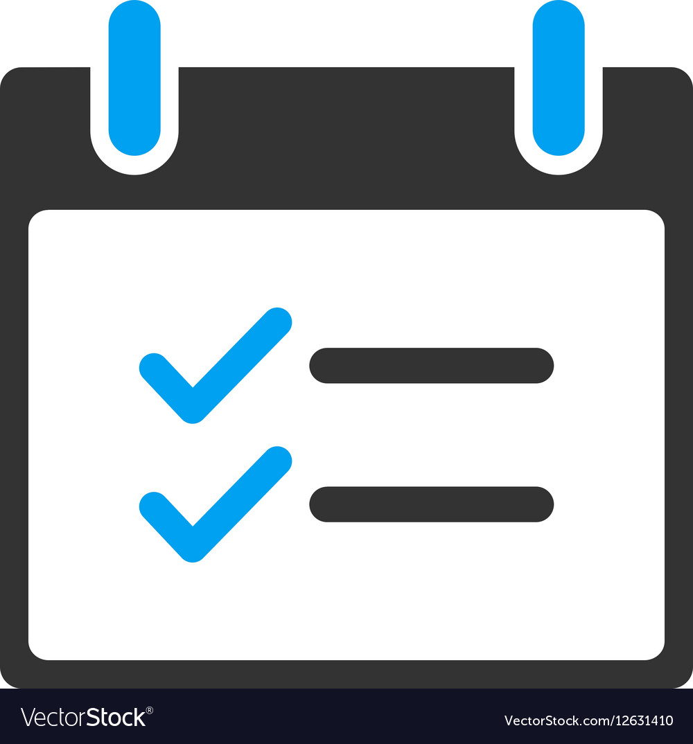Check items calendar day toolbar icon Royalty Free Vector