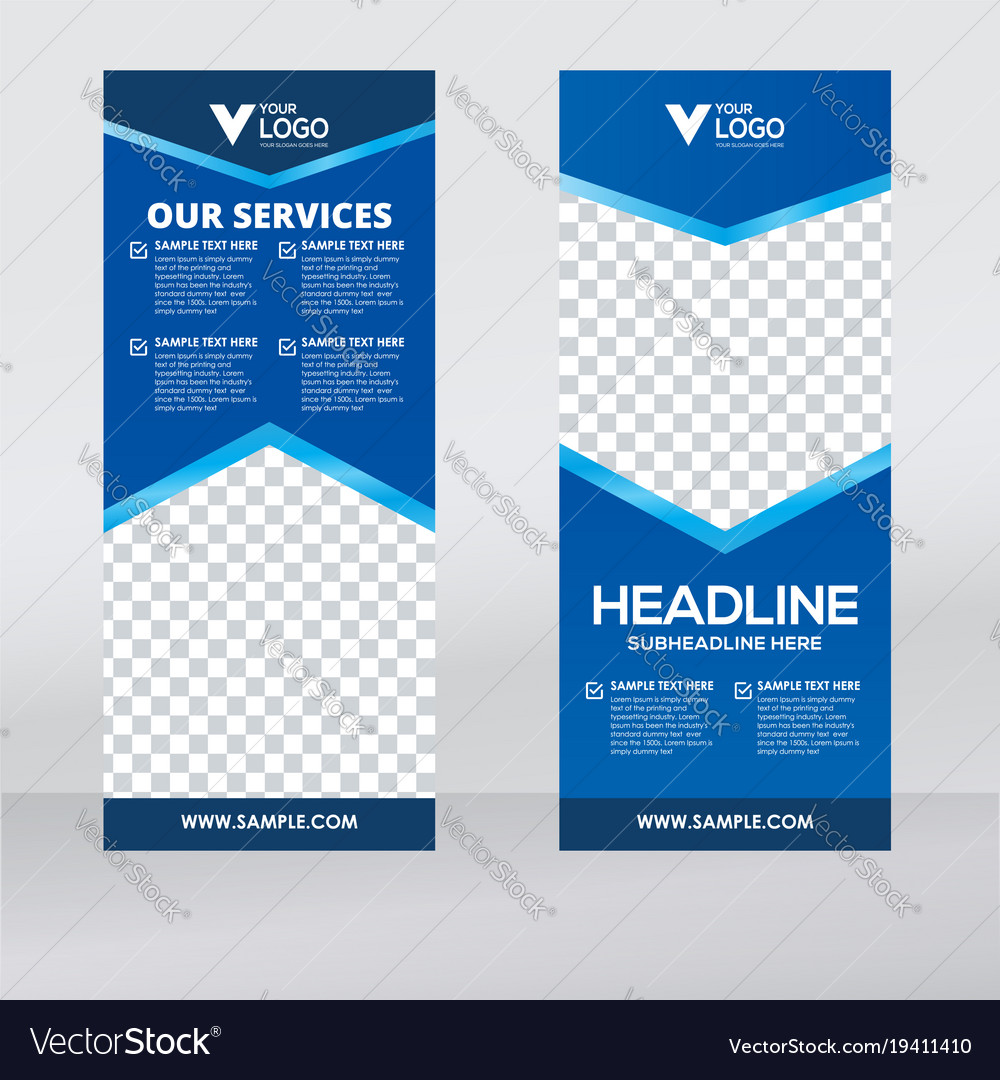 Creative roll up banner design template Royalty Free Vector With Pop Up Banner Design Template