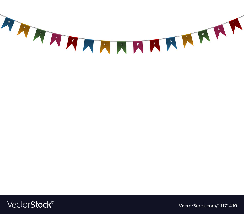 Decorative flags on greeting card template Vector Image