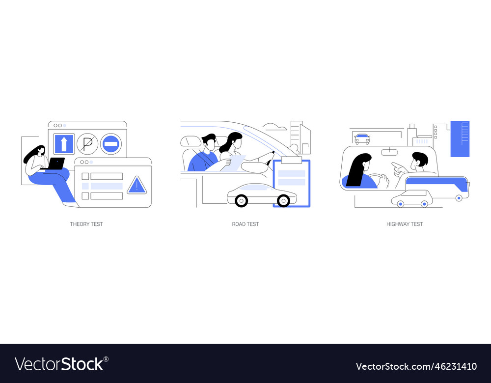 Driving license exams abstract concept Royalty Free Vector
