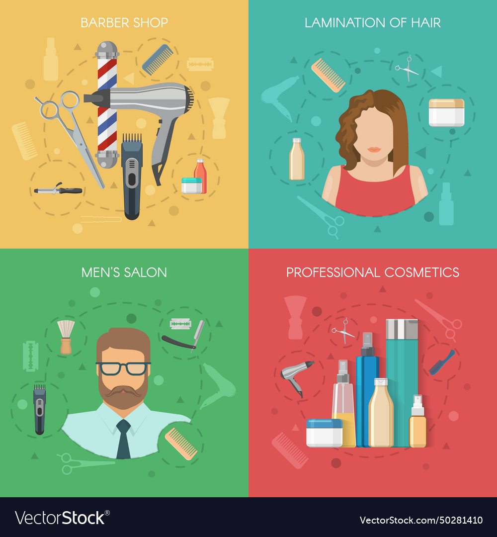 Hairdressing salon concept Royalty Free Vector Image