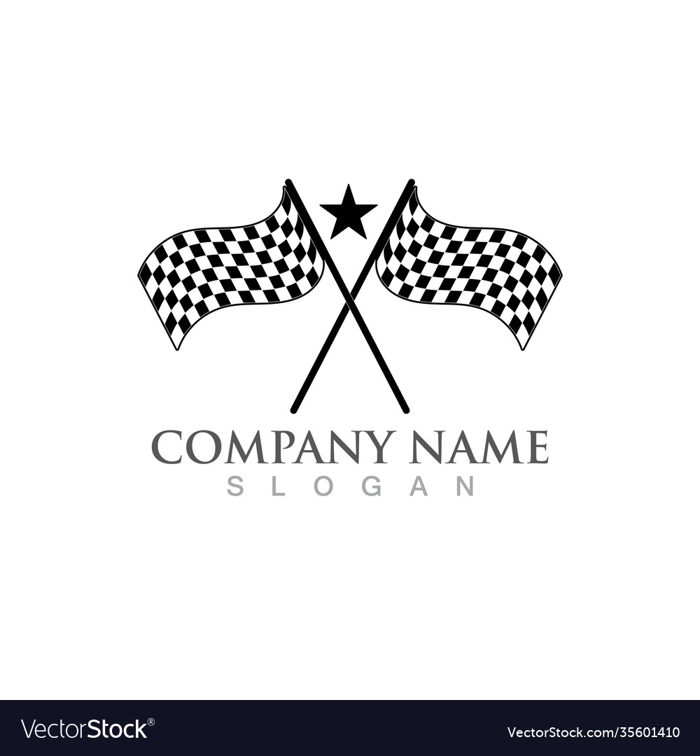 Race flag logo and symbol design Royalty Free Vector Image