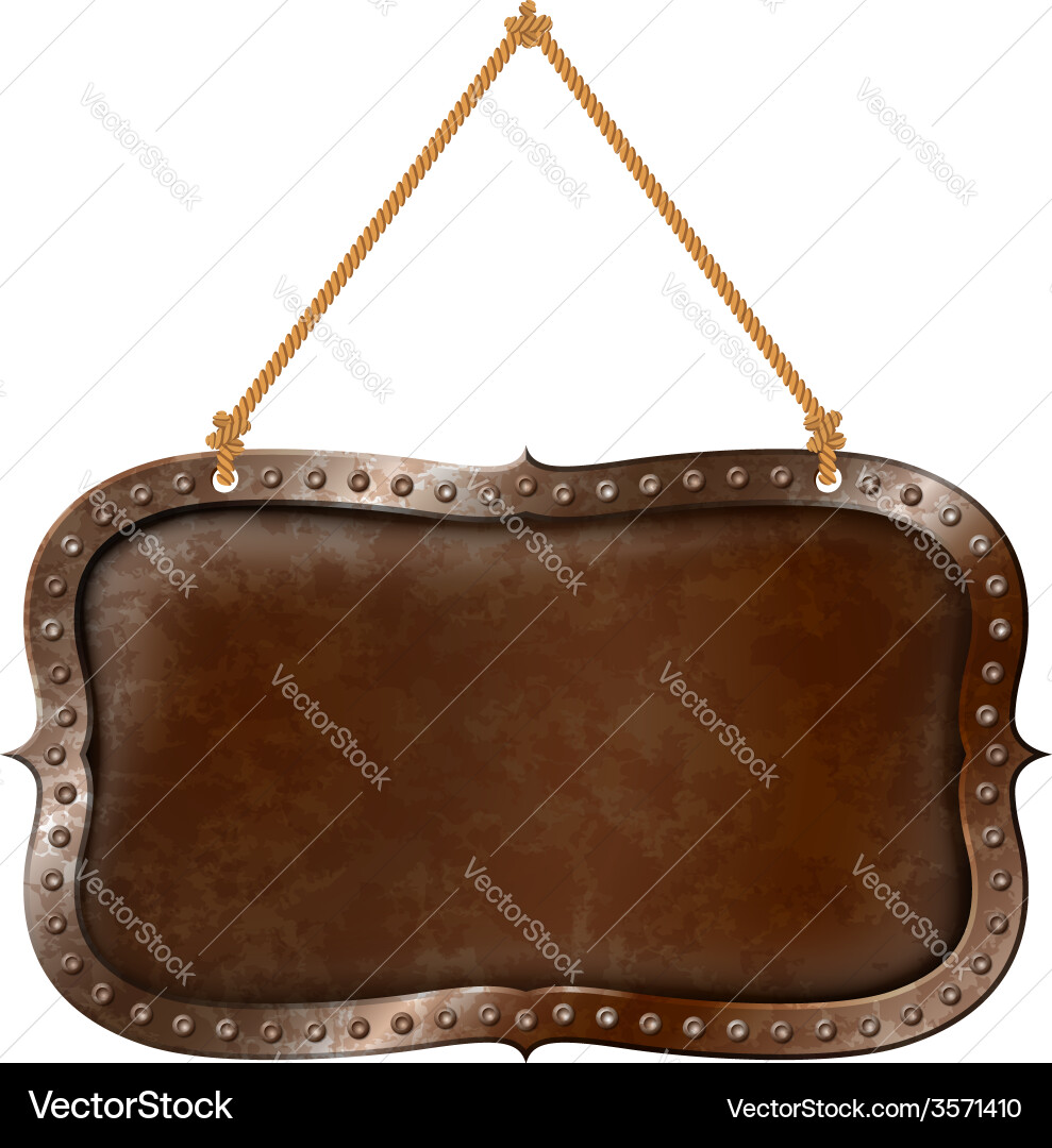 Rusty metal signboard Royalty Free Vector Image