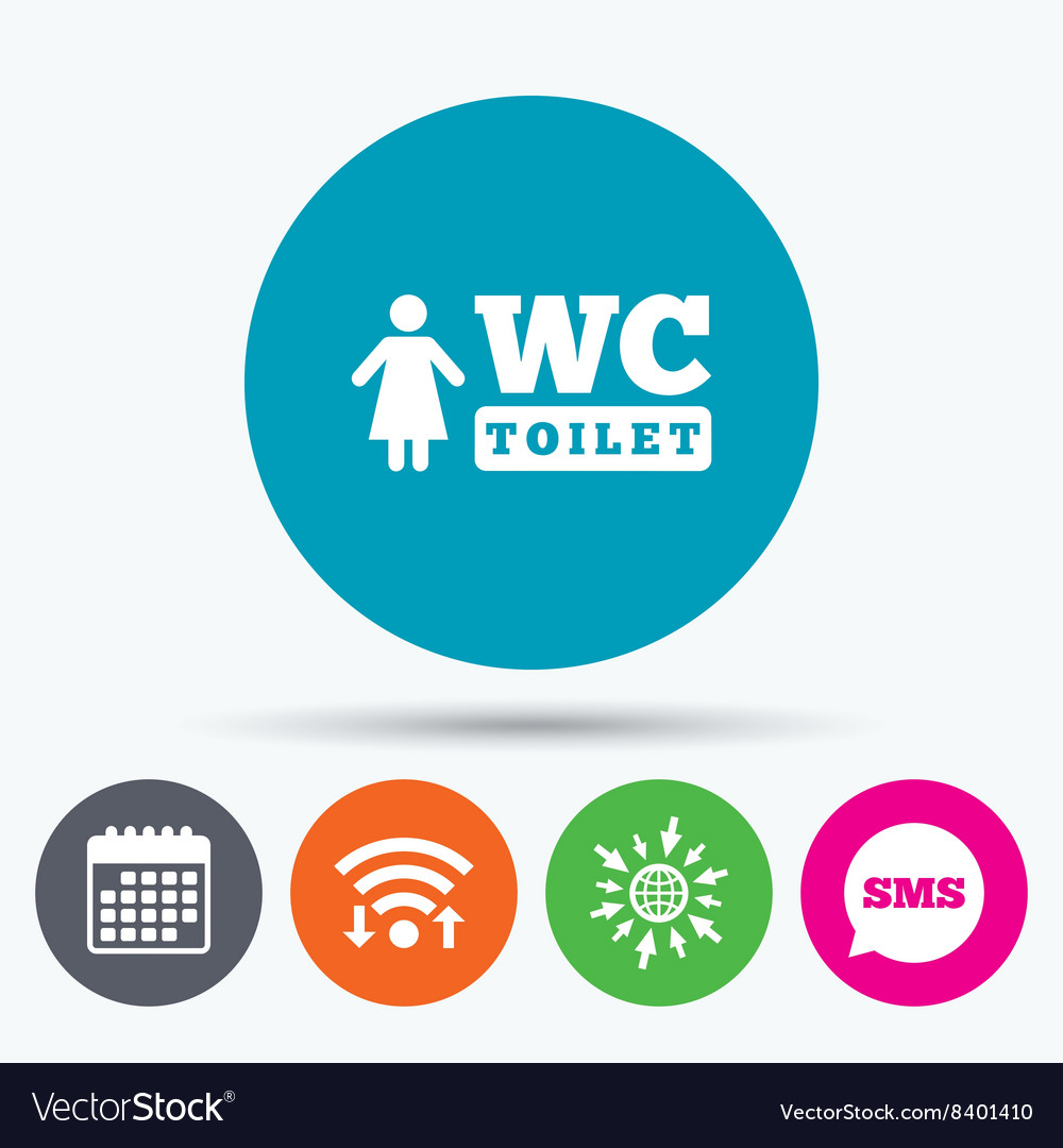 Wc women toilet sign icon restroom symbol Vector Image