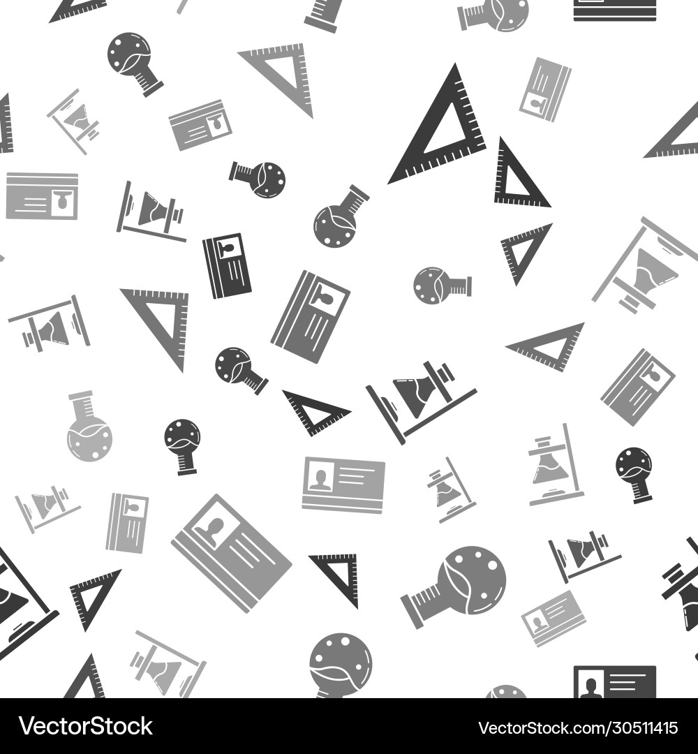 Set triangular ruler test tube and flask chemical Vector Image