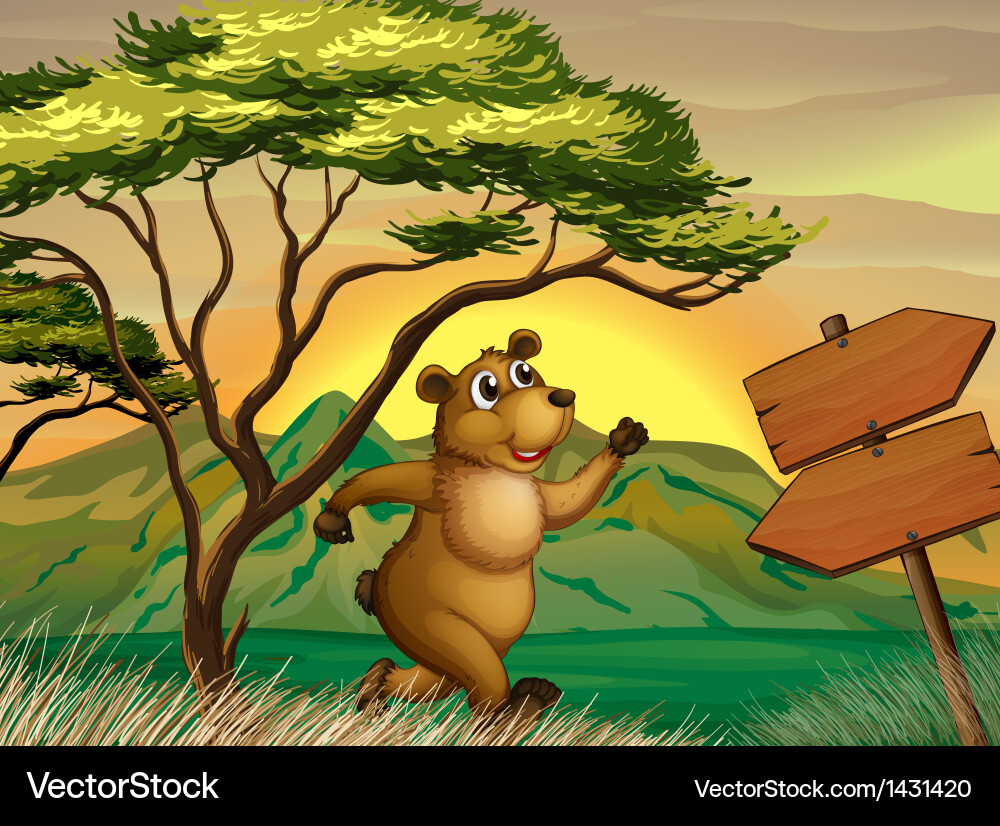 A walking bear Royalty Free Vector Image - VectorStock