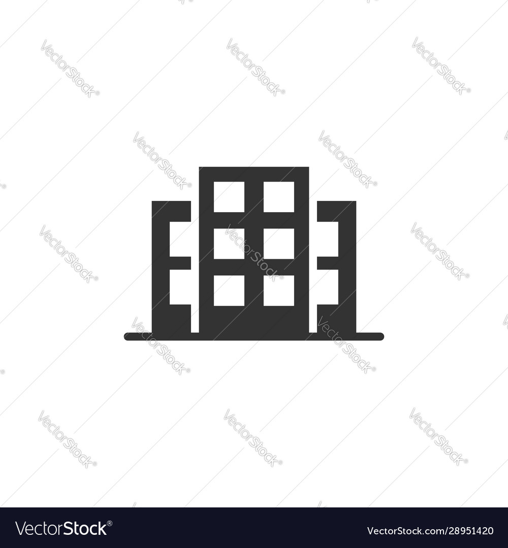 Building icon in flat style town skyscraper Vector Image