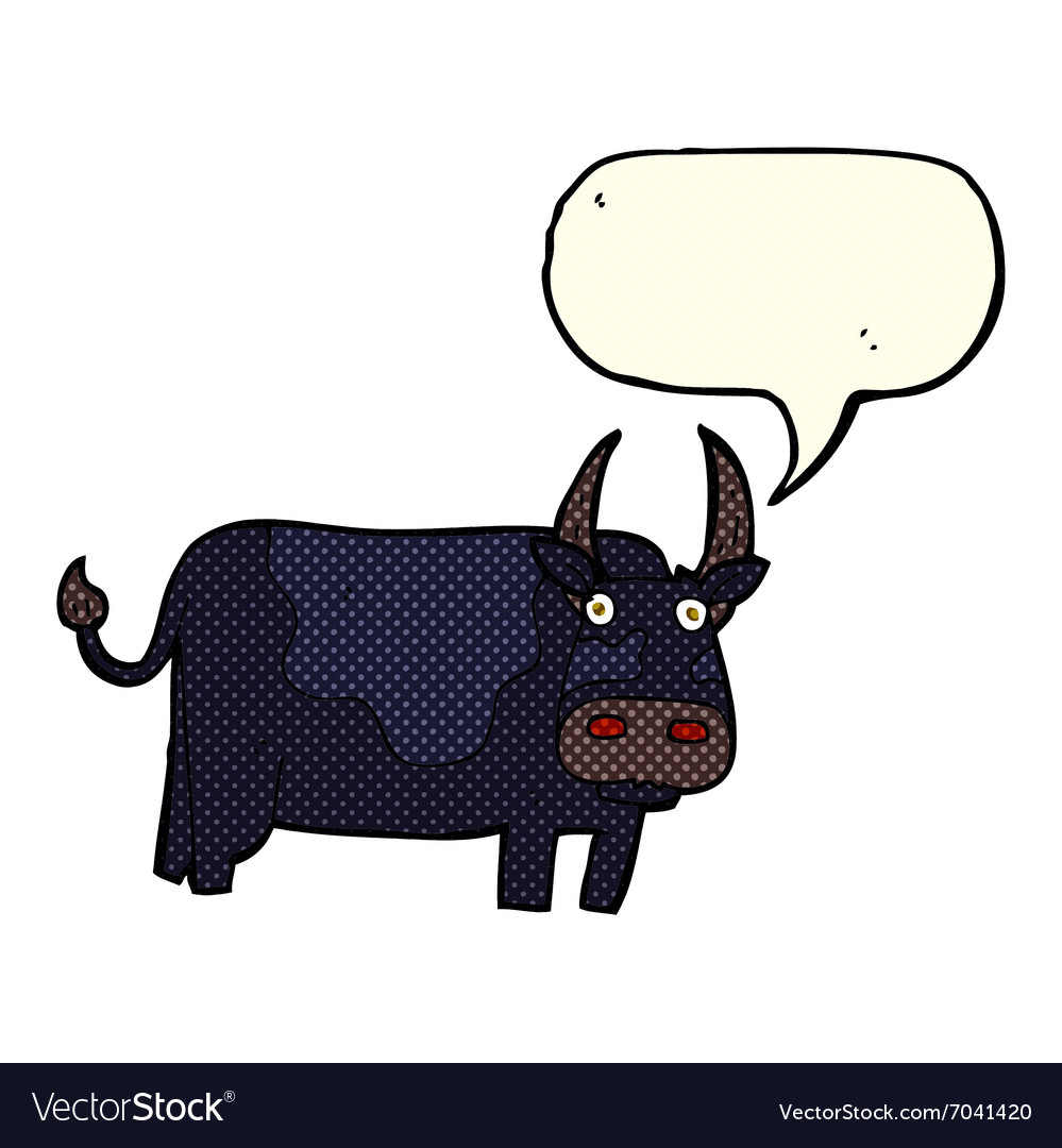 Cartoon bull with speech bubble Royalty Free Vector Image